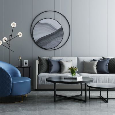 现代轻奢沙发茶几组合 现代沙发