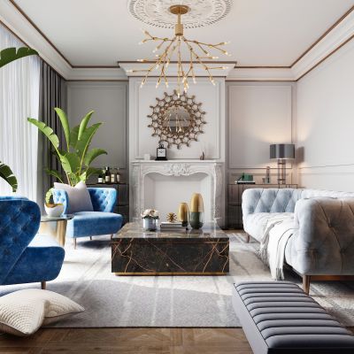 欧式古典别墅客厅 欧式古典客厅