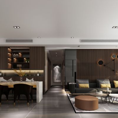 现代客厅餐厅