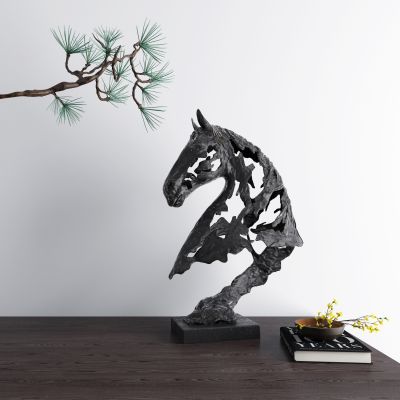 现代马头雕塑摆件 现代雕塑 摆件