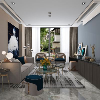 后现代奢华客厅 后现代客厅