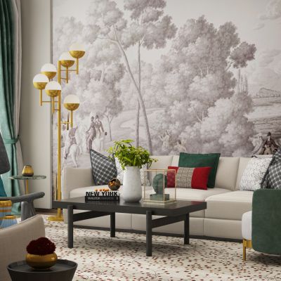  现代布艺沙发组合