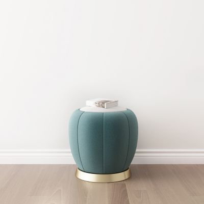 现代轻奢南瓜形沙发单人凳