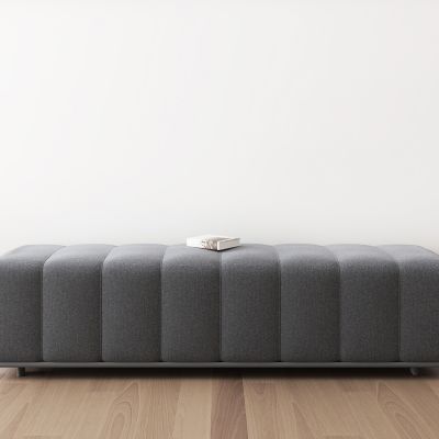 现代灰色布艺沙发凳