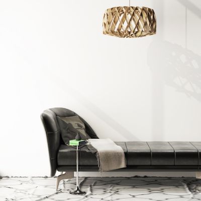 现代皮革贵妃椅摆件组合