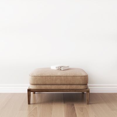 新中式棕色布艺沙发凳