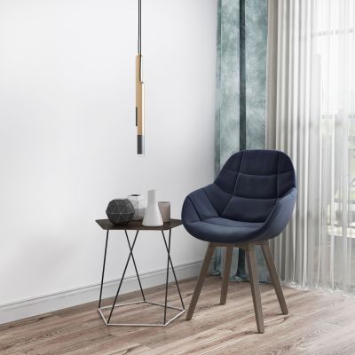 北欧单椅圆几吊灯摆件组合