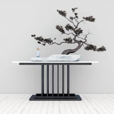 新中式边几盘栽