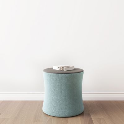 现代布艺单人圆凳