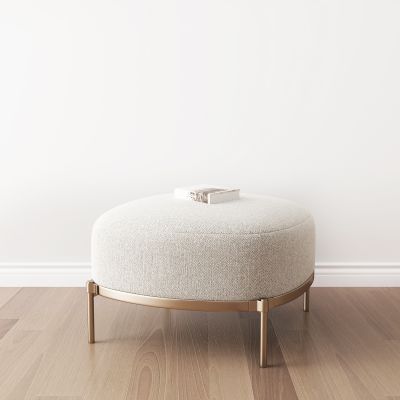 现代卡其色布艺凳