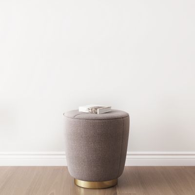 现代轻奢单人布艺圆凳