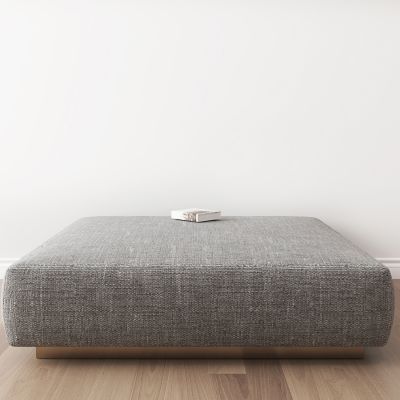现代灰色布艺沙发凳