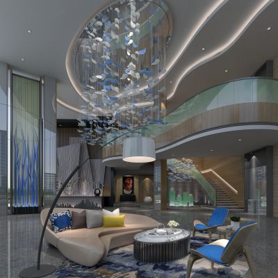 现代公司前台大堂