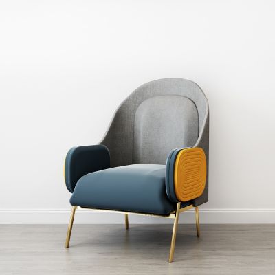 现代拼接单人椅