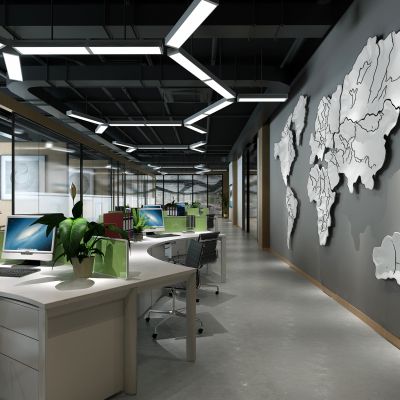 现代简约办公室  办公桌椅 