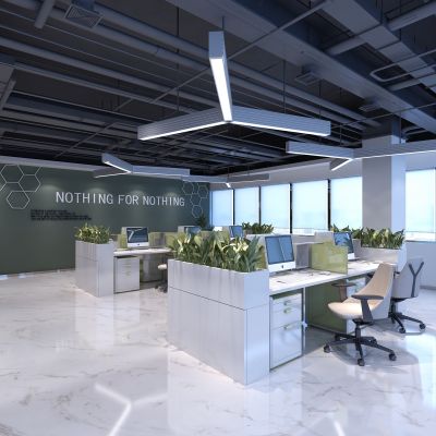 现代黑白灰办公室