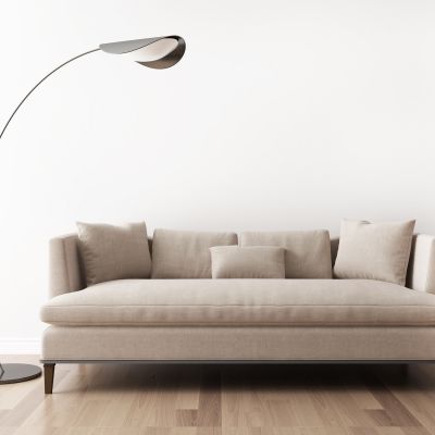 美式棕色布艺多人沙发