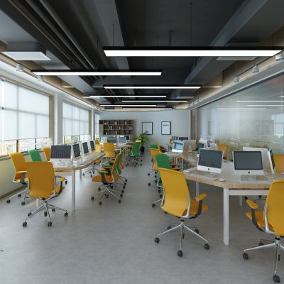 多人办公室  综合办公区3D模型