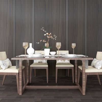 中式餐桌椅组合