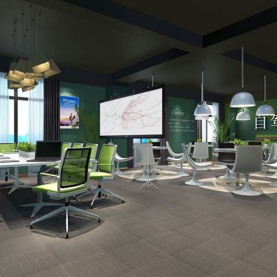 现代会议室  办公区 