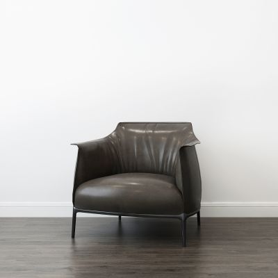 现代棕色单人沙发