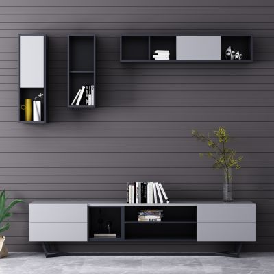 现代极简电视柜壁柜饰品