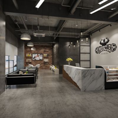 工业风餐厅前台