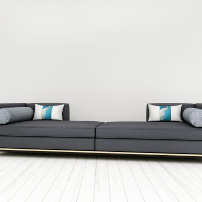 新中式多人沙发