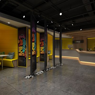 现代茶餐厅前台