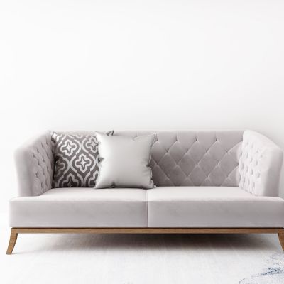 简欧紫色布艺双人沙发