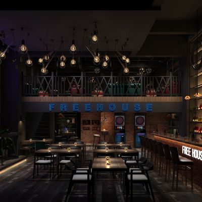 工业风酒吧大堂