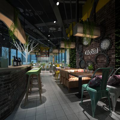 工业风酒吧大堂