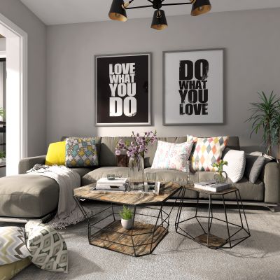 北欧沙发茶几组合