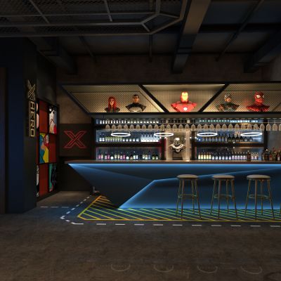 工业风酒吧大堂