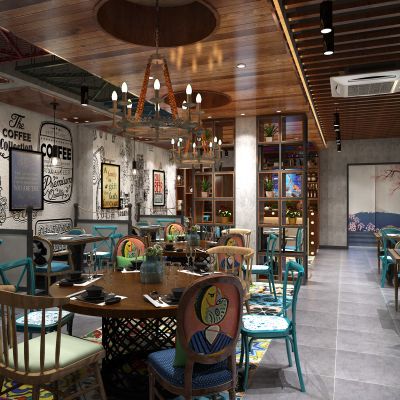 工业风烧烤吧3D模型