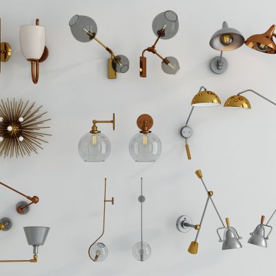 现代金属壁灯组合