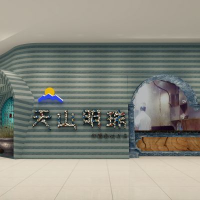 工业风欧式餐饮店 餐厅  门头  餐桌椅 拱门造型