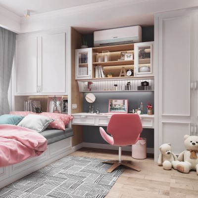 北欧女儿房榻榻米