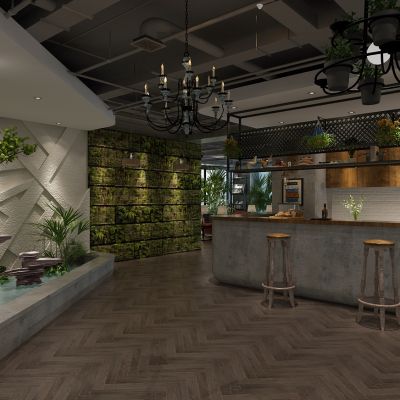 工装奶茶店 甜品店  茶馆   桌椅  展柜  水吧台 