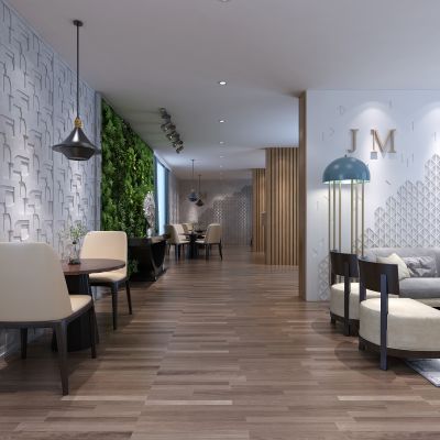 现代咖啡店  奶茶店  桌椅 收银台 货架 