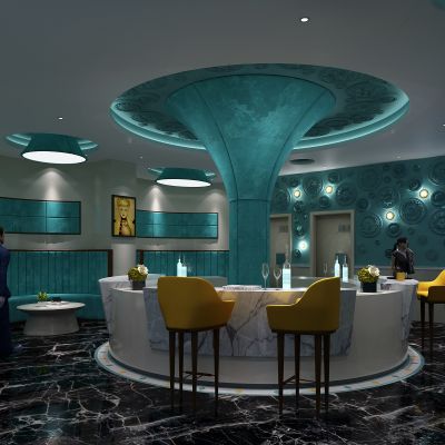 工业风电影院大厅 售票大厅  卡座   吧台椅 休息区 