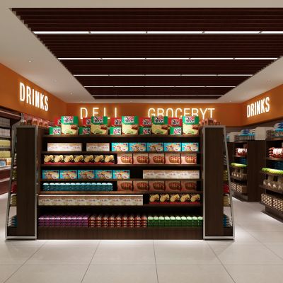 现代超市 便利店   零食  货架  冷藏柜  饮品