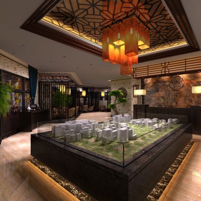 中式售楼处沙盘