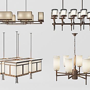 新中式吊灯金属吊灯