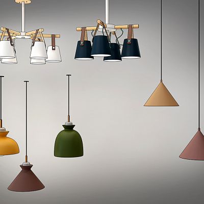 北欧木质吊灯组合