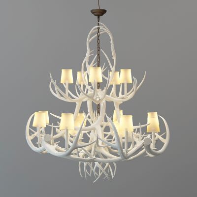 美式欧式羊角鹿角吊灯