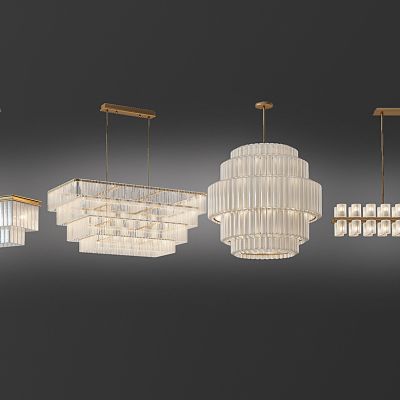 现代金属水晶吊灯组合