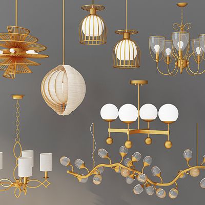 北欧现代金属吊灯组合