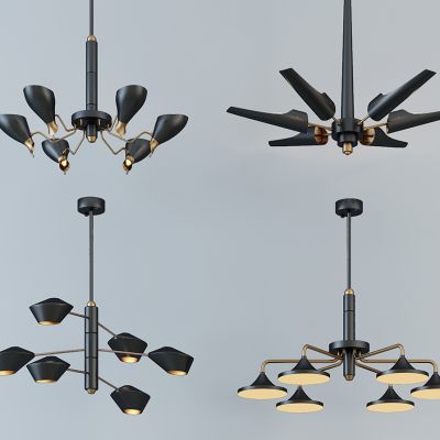 现代时尚简约金属吊灯组合