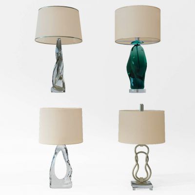 现代新中式玻璃水晶台灯